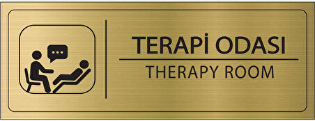Mayeka Terapi Odası İsimlik Altın Metal Kapı İsimliği Levhası Yönlendirme Tabelası