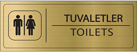 Mayeka Tuvaletler İsimlik Altın Metal Kapı İsimliği Levhası Yönlendirme Tabelası