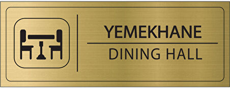 Mayeka Yemekhane İsimlik Altın Metal Kapı İsimliği Levhası Yönlendirme Tabelası