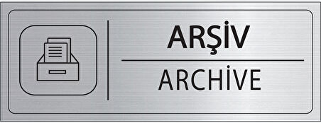 Mayeka Arşiv İsimlik Gümüş Metal Kapı İsimliği Levhası Yönlendirme Tabelası