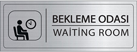 Mayeka Bekleme Odası İsimlik Gümüş Metal Kapı İsimliği Levhası Yönlendirme Tabelası