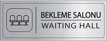 Mayeka Bekleme Salonu İsimlik Gümüş Metal Kapı İsimliği Levhası Yönlendirme Tabelası