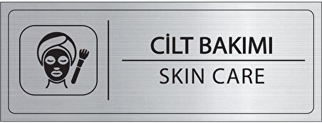 Mayeka Cilt Bakımı İsimlik Gümüş Metal Kapı İsimliği Levhası Yönlendirme Tabelası