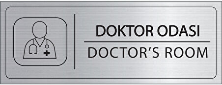 Mayeka Doktor Odası İsimlik Gümüş Metal Kapı İsimliği Levhası Yönlendirme Tabelası