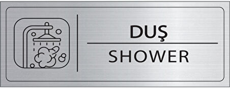 Mayeka Duş İsimlik Gümüş Metal Kapı İsimliği Levhası Yönlendirme Tabelası