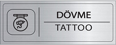 Mayeka Dövme İsimlik Gümüş Metal Kapı İsimliği Levhası Yönlendirme Tabelası