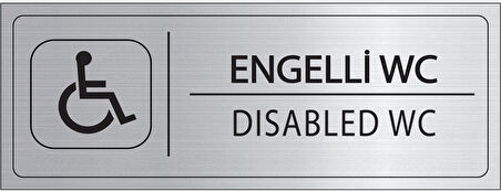 Mayeka Engelli Wc İsimlik Gümüş Metal Kapı İsimliği Levhası Yönlendirme Tabelası