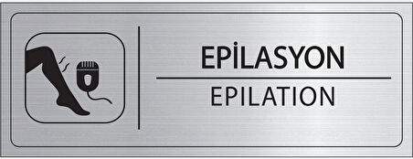 Mayeka Epilasyon İsimlik Gümüş Metal Kapı İsimliği Levhası Yönlendirme Tabelası