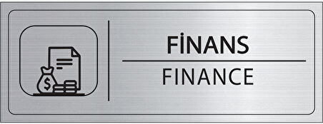Mayeka Finans İsimlik Gümüş Metal Kapı İsimliği Levhası Yönlendirme Tabelası
