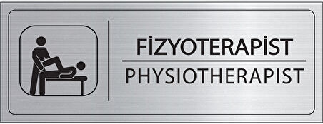 Mayeka Fizyoterapist İsimlik Gümüş Metal Kapı İsimliği Levhası Yönlendirme Tabelası