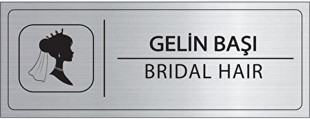 Mayeka Gelin Başı İsimlik Gümüş Metal Kapı İsimliği Levhası Yönlendirme Tabelası