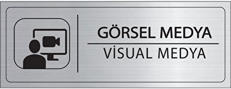Mayeka Görsel Medya İsimlik Gümüş Metal Kapı İsimliği Levhası Yönlendirme Tabelası