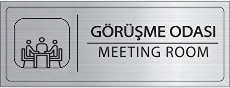Mayeka Görüşme Odası İsimlik Gümüş Metal Kapı İsimliği Levhası Yönlendirme Tabelası