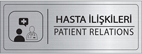 Mayeka Hasta İlişkileri İsimlik Gümüş Metal Kapı İsimliği Levhası Yönlendirme Tabelası