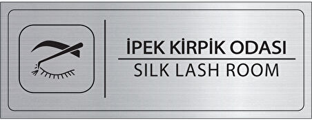 Mayeka İpek Kirpik Odası İsimlik Gümüş Metal Kapı İsimliği Levhası Yönlendirme Tabelası