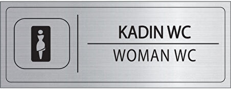 Mayeka Kadın Wc İsimlik Gümüş Metal Kapı İsimliği Levhası Yönlendirme Tabelası