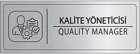 Mayeka Kalite Yöneticisi İsimlik Gümüş Metal Kapı İsimliği Levhası Yönlendirme Tabelası