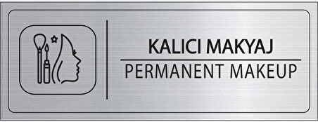 Mayeka Kalıcı Makyaj İsimlik Gümüş Metal Kapı İsimliği Levhası Yönlendirme Tabelası