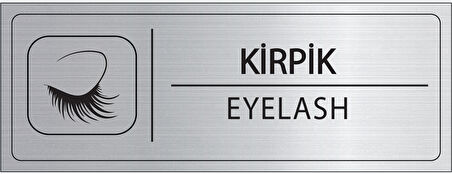 Mayeka Kirpik İsimlik Gümüş Metal Kapı İsimliği Levhası Yönlendirme Tabelası
