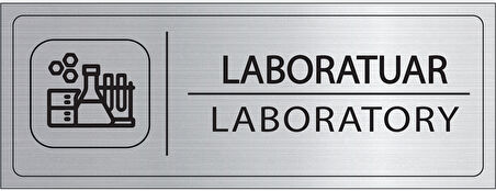 Mayeka Laboratuar İsimlik Gümüş Metal Kapı İsimliği Levhası Yönlendirme Tabelası