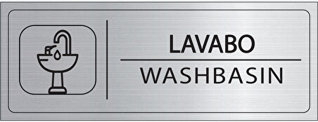 Mayeka Lavabo İsimlik Gümüş Metal Kapı İsimliği Levhası Yönlendirme Tabelası