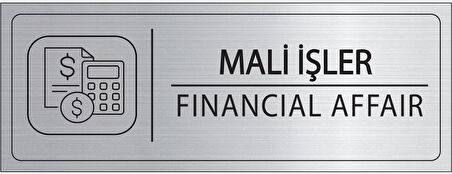 Mayeka Mali İşler İsimlik Gümüş Metal Kapı İsimliği Levhası Yönlendirme Tabelası
