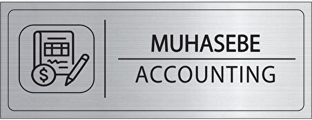 Mayeka Muhasebe İsimlik Gümüş Metal Kapı İsimliği Levhası Yönlendirme Tabelası