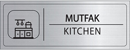 Mayeka Mutfak İsimlik Gümüş Metal Kapı İsimliği Levhası Yönlendirme Tabelası
