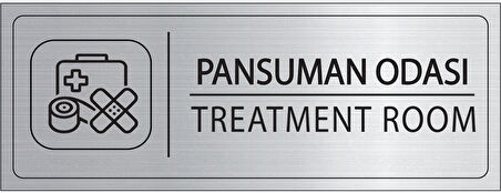 Mayeka Pansuman Odası İsimlik Gümüş Metal Kapı İsimliği Levhası Yönlendirme Tabelası