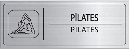 Mayeka Pilates İsimlik Gümüş Metal Kapı İsimliği Levhası Yönlendirme Tabelası