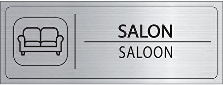 Mayeka Salon İsimlik Gümüş Metal Kapı İsimliği Levhası Yönlendirme Tabelası