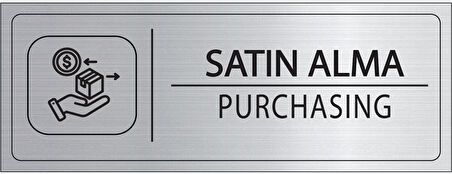 Mayeka Satın Alma İsimlik Gümüş Metal Kapı İsimliği Levhası Yönlendirme Tabelası