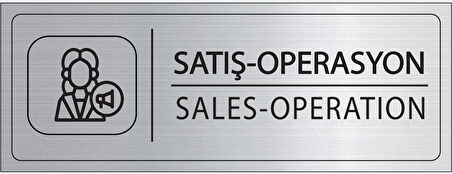 Mayeka Satış Operasyon İsimlik Gümüş Metal Kapı İsimliği Levhası Yönlendirme Tabelası
