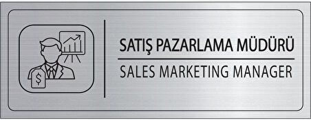 Mayeka Satış Pazarlama Müdürü İsimlik Gümüş Metal Kapı İsimliği Levhası Yönlendirme Tabelası