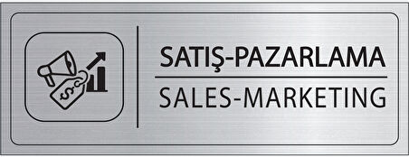 Mayeka Satış Pazarlama İsimlik Gümüş Metal Kapı İsimliği Levhası Yönlendirme Tabelası