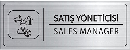 Mayeka Satış Yöneticisi İsimlik Gümüş Metal Kapı İsimliği Levhası Yönlendirme Tabelası