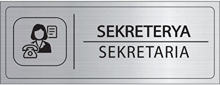Mayeka Sekreterya İsimlik Gümüş Metal Kapı İsimliği Levhası Yönlendirme Tabelası
