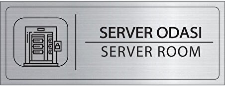 Mayeka Server Odası İsimlik Gümüş Metal Kapı İsimliği Levhası Yönlendirme Tabelası