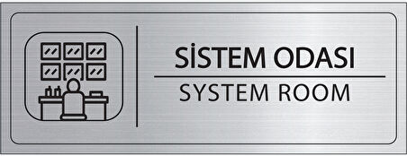 Mayeka Sistem Odası İsimlik Gümüş Metal Kapı İsimliği Levhası Yönlendirme Tabelası