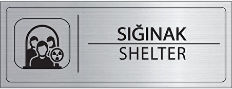 Mayeka Sığınak İsimlik Gümüş Metal Kapı İsimliği Levhası Yönlendirme Tabelası