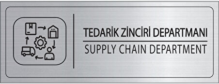 Mayeka Tedarik Zinciri Departmanı İsimlik Gümüş Metal Kapı İsimliği Levhası Yönlendirme Tabelası