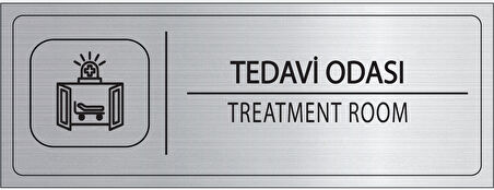 Mayeka Tedavi Odası İsimlik Gümüş Metal Kapı İsimliği Levhası Yönlendirme Tabelası