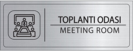 Mayeka Toplantı Odası İsimlik Gümüş Metal Kapı İsimliği Levhası Yönlendirme Tabelası