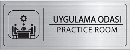 Mayeka Uygulama Odası İsimlik Gümüş Metal Kapı İsimliği Levhası Yönlendirme Tabelası