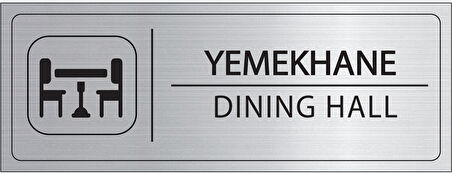Mayeka Yemekhane İsimlik Gümüş Metal Kapı İsimliği Levhası Yönlendirme Tabelası