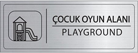Mayeka Çocuk Oyun Alanı İsimlik Gümüş Metal Kapı İsimliği Levhası Yönlendirme Tabelası