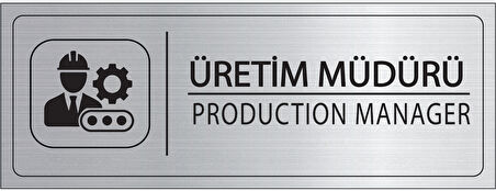 Mayeka Üretim Müdürü İsimlik Gümüş Metal Kapı İsimliği Levhası Yönlendirme Tabelası