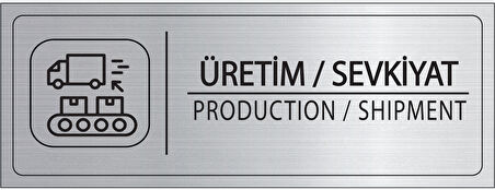 Mayeka Üretim Sevkiyat İsimlik Gümüş Metal Kapı İsimliği Levhası Yönlendirme Tabelası