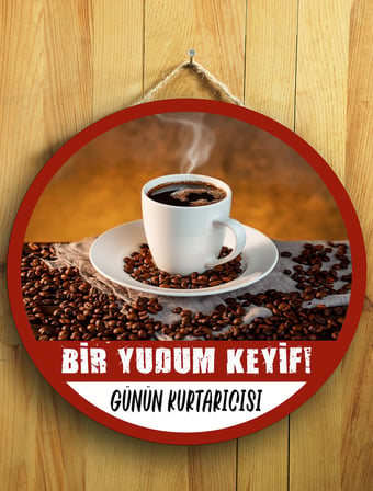 Cafeler Restoranlar Kahveciler İçin Kahve Duvar Kapı Tablo Ahşap Askılı Pano Tabela