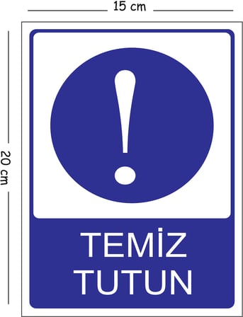 Metal Temiz Tutun 15x20 cm Uyarı İş Güvenliği Levhası